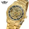 Winner Factory Gold Wrist Watch Custom Casual Montre Homme  Saat Men Luxury Skeleton Automatic Men's Mechanical Watch
