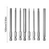 100mm Length Screwdriver Drill Bit Set Screw Driver Bit Hex Magnetic 1/4"