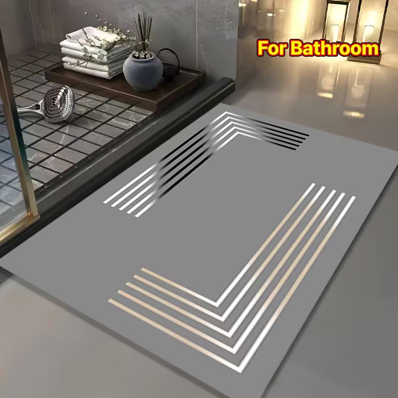 60*90cm Rutschfeste Badewanne Saugfähige Kieselgurmatte, Weicher und Super Hochwertiger Schnelltrocknender Duschvorleger