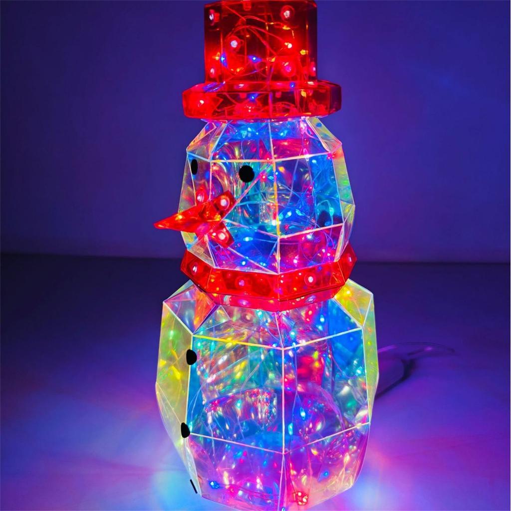 Colorful Luminous Snowman Ornaments, Interesting Christmas Desktop Decorations