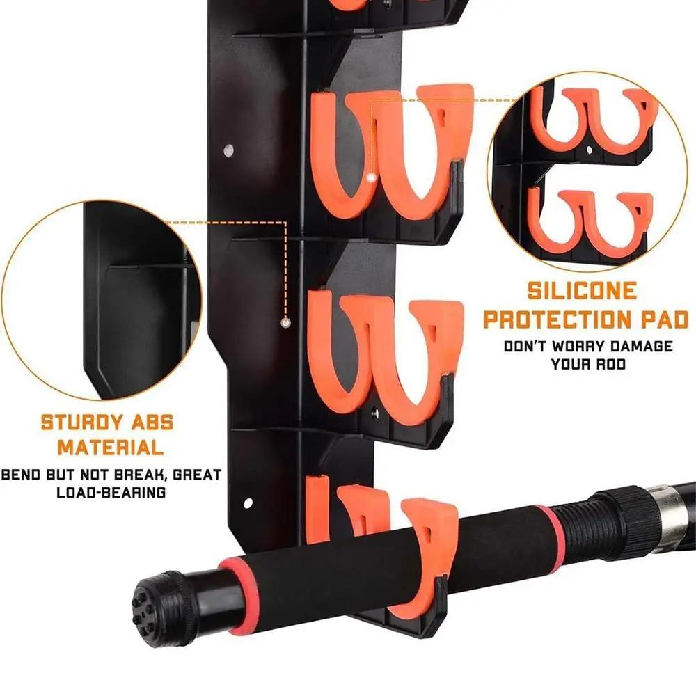 Suporte de Vara de Pesca Montado na Parede Organizador Montado na Parede que Economiza Espaço Suporte de Liberação Rápida Para Caminhão