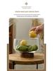Acacia Wood High-Footed Glass Fruit Bowl and Storage Dish