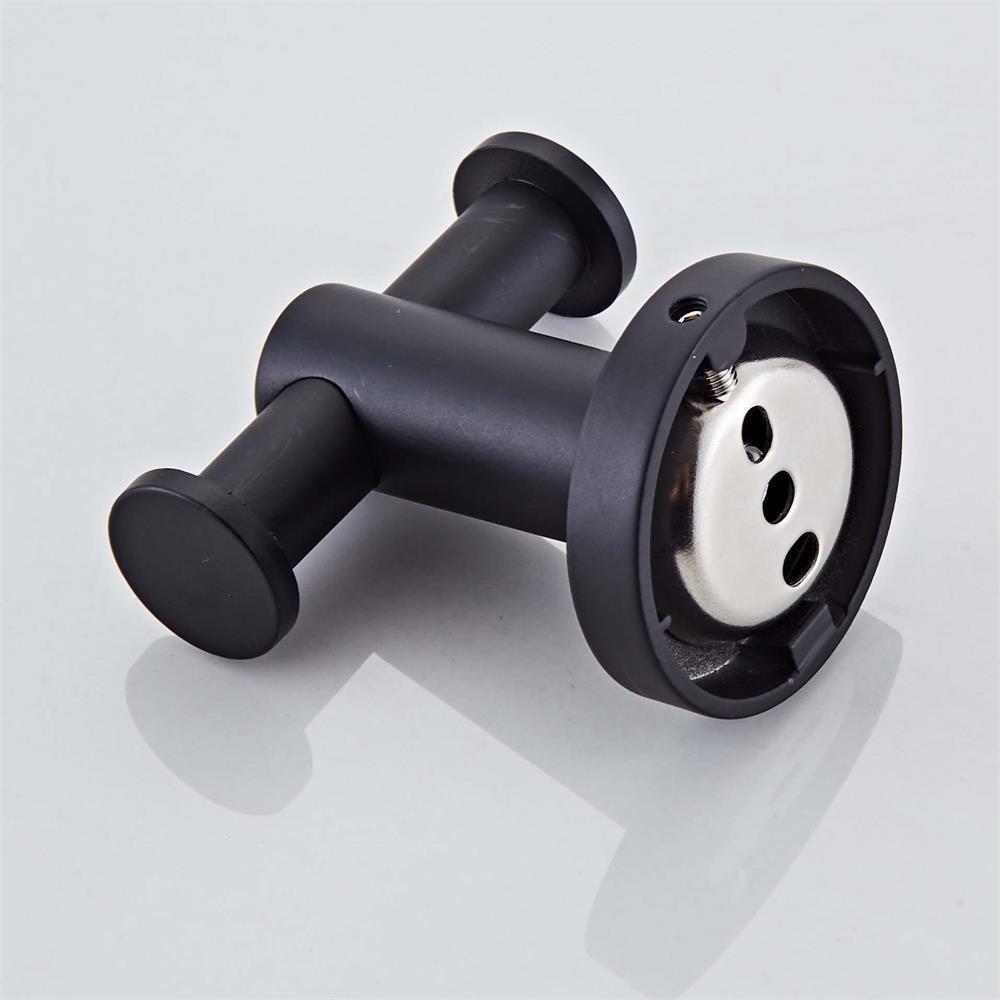 Cârlig dublu negru pentru haine, din oțel inoxidabil, pentru uz casnic, cârlig pentru haine individuale, cârlig pentru baie, cuier pentru accesorii de baie 2023