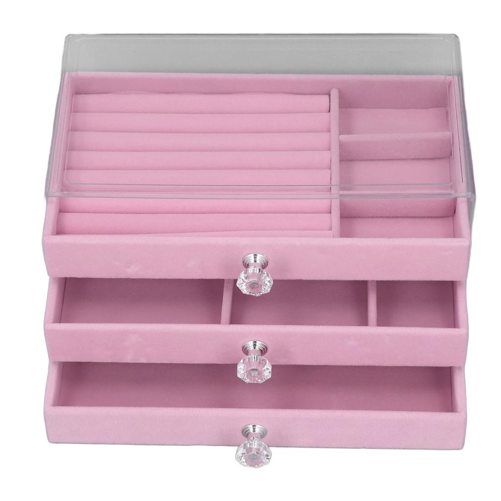 Acrylic Jewelry   3 Drawers Storage Box Transparent Jewelry Display Stand rrings Necklace Holder Case