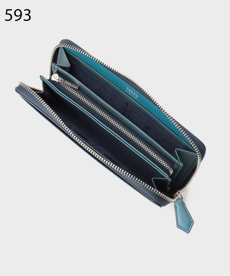 Takeo Kikuchi Antique Leather Long Wallet with Zip-Around Closure, Men's, Black (519) 07001531