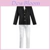 Demon Slayer Kibutsuji Muzan Halloween Costume Suit With Tie Hat