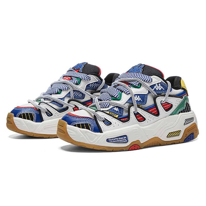 Kappa Color Block Spliced Deconstructed Thick Sole Low Top Sneakers Unisex sneakers White Blue Red K0DZ5CS21-012