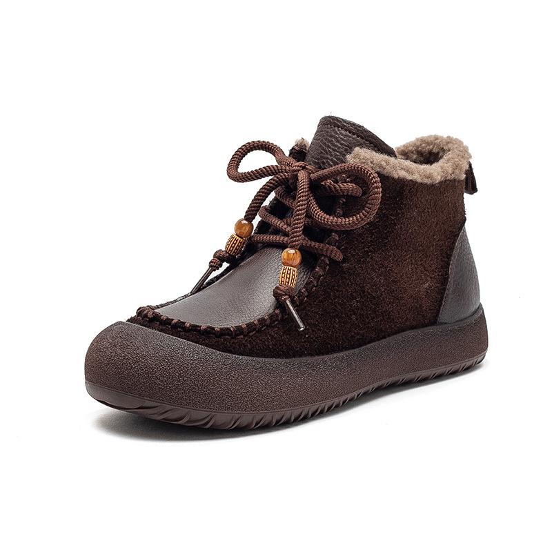 Women's Ankle Boots, Thickened Fleece Warm Cotton Shoes, Comfortable and Versatile Snow Boots
