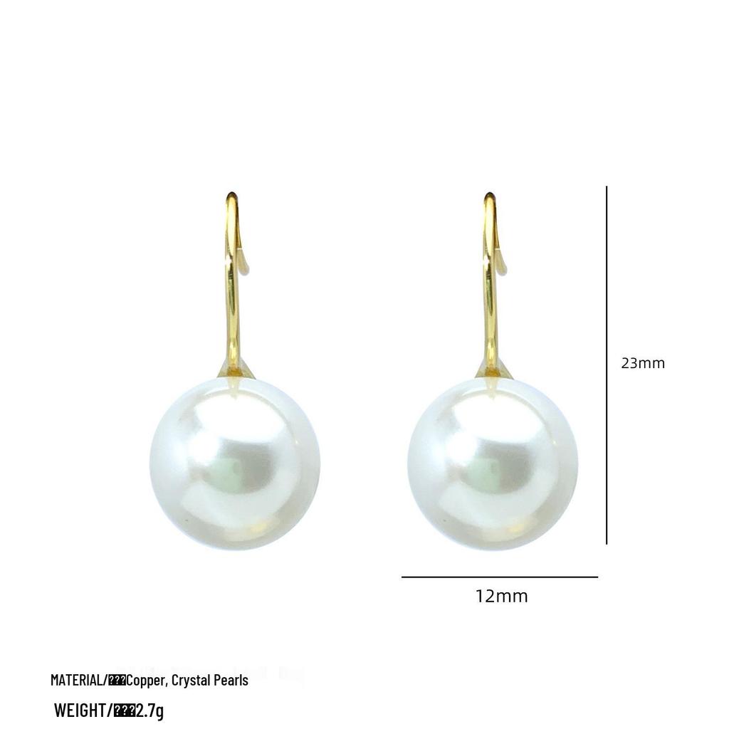 Elegant French Gray High Heels Pearl Earrings for Women - Sophisticated and Luxurious