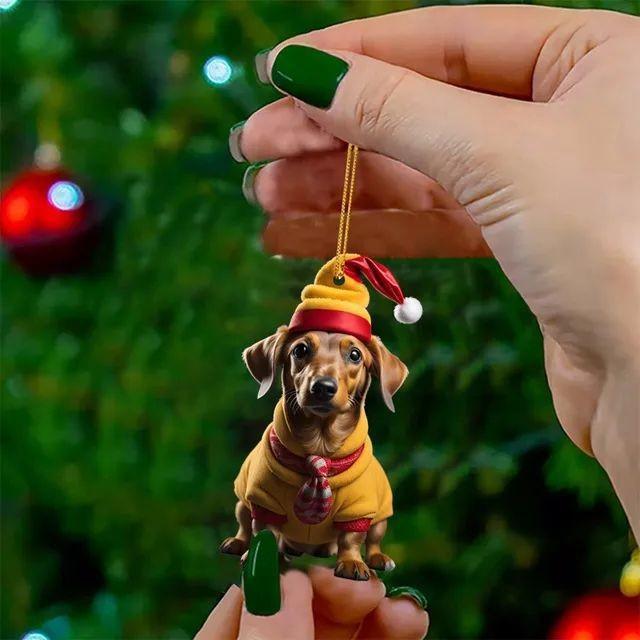 

Cartoon Dog Joyful Acrylic Hanging Ornament For Car Rearview Mirror Accessory Festive 1