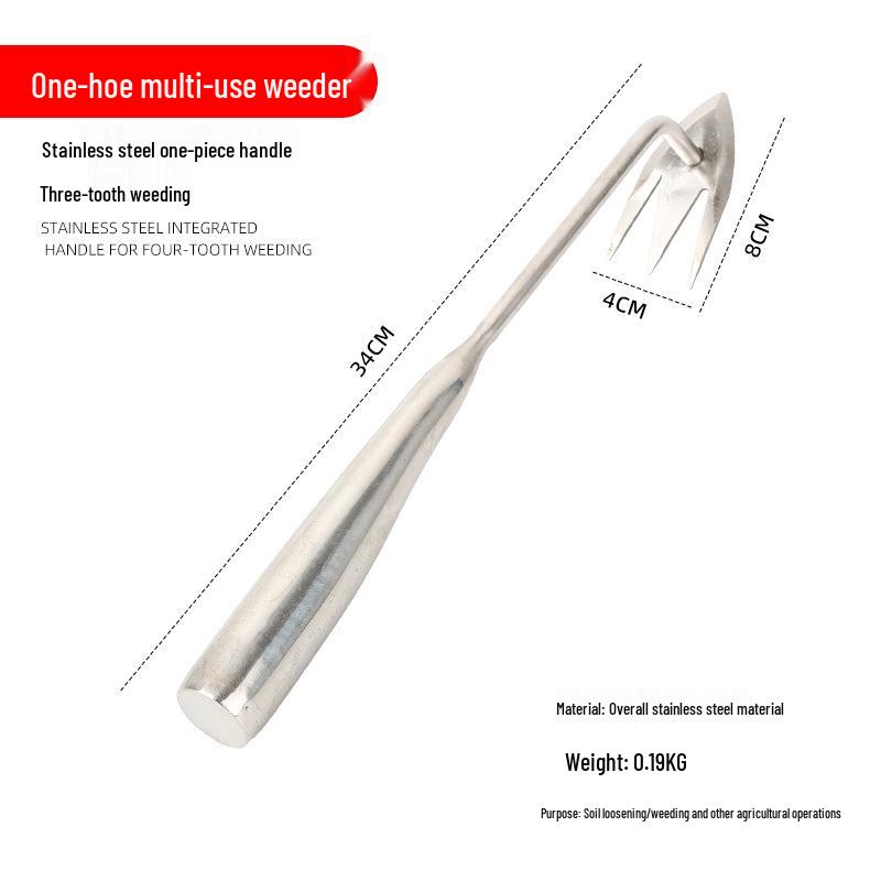 Manganese Steel Weeding Tool: Root Removal, Soil Loosening, Multifunctional Shovel for Gardening and Planting.