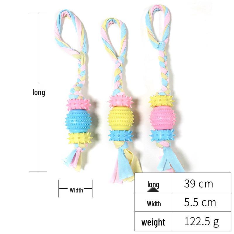 Eco-Friendly Indestructible Pet Dog Toys - Bite-Resistant Cotton Rope Fabric Molar Strips