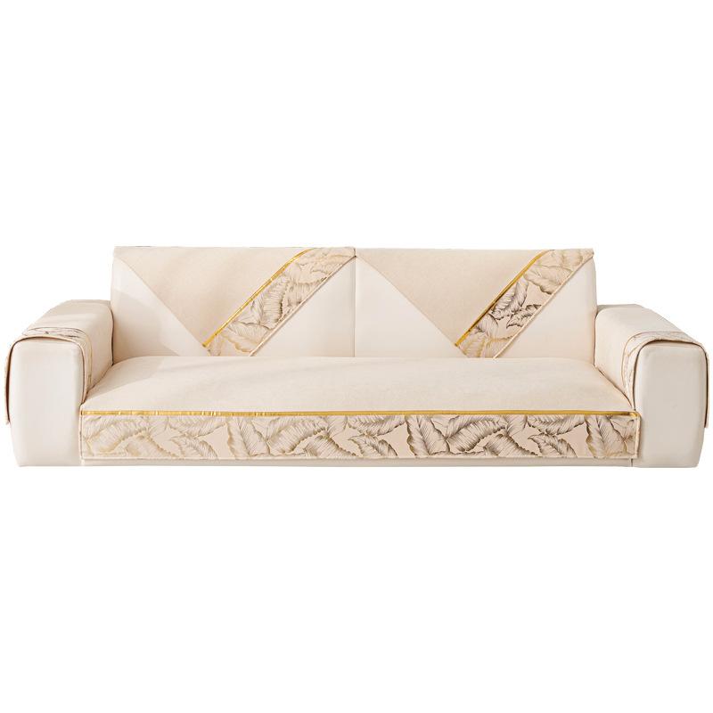 Chenille Jacquard Fabric Sofa Cover Leather Sofa Slipcover European Style Couch Cover Custom Anti-slip 2/3/4 Seat Sofa Towel