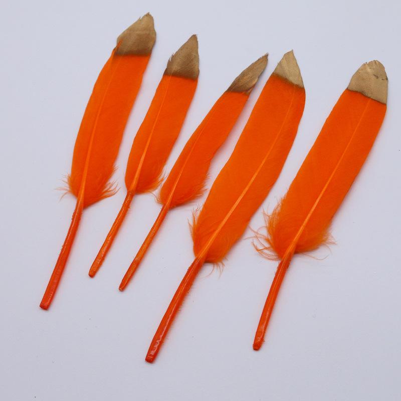 Kleines gerades Messer Farbverlauf Zweifarbig Feder Gänsefeder DIY Schmuckzubehör Kunsthandwerk Dekoration Handgemachte Materialien