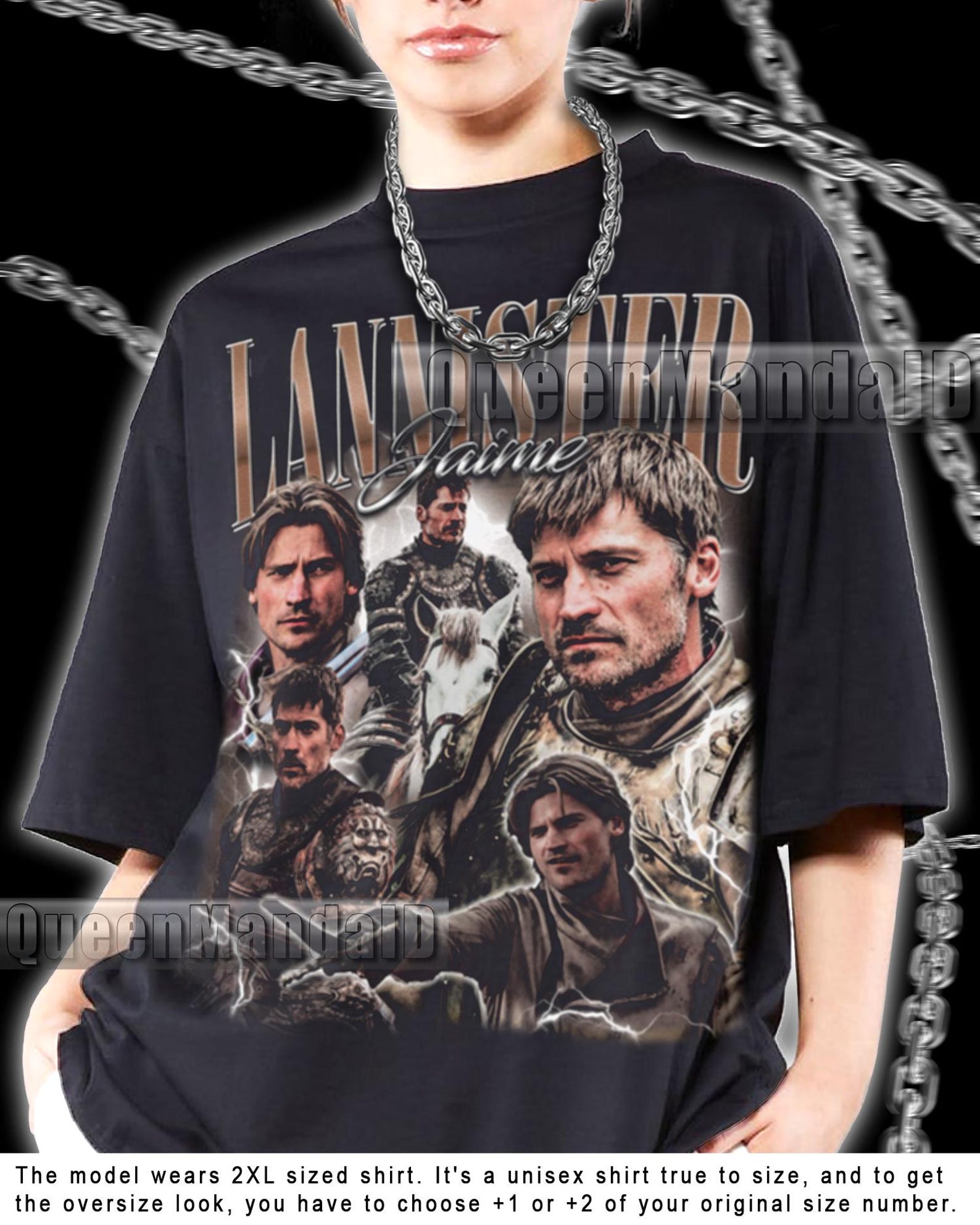 Nikolaj Coster Lannister 90s Retro Fan T-Shirt, Unisex Movie Bootleg Style Tee KUS39 XL