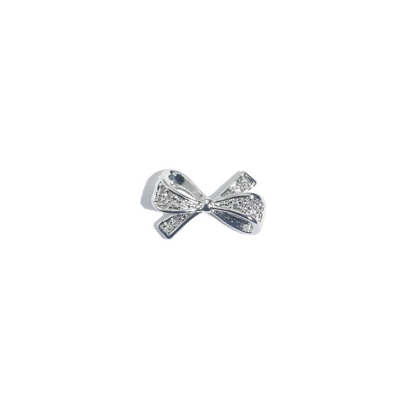 3D Zirconia Bow Nail Art: Luxurious & Shiny Pearl Gel Polish Decoration