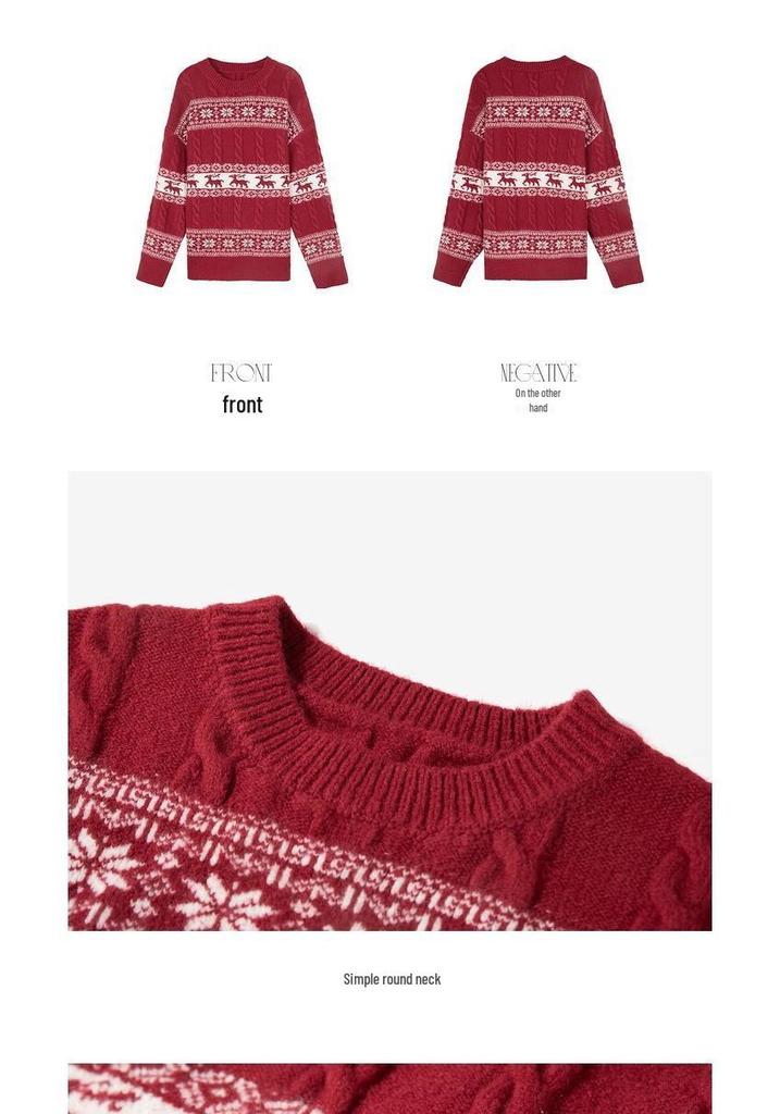 2025Wish European & American Women's Jacquard Knit Sweater: Autumn/Winter Loose Fit Long Sleeve Top
