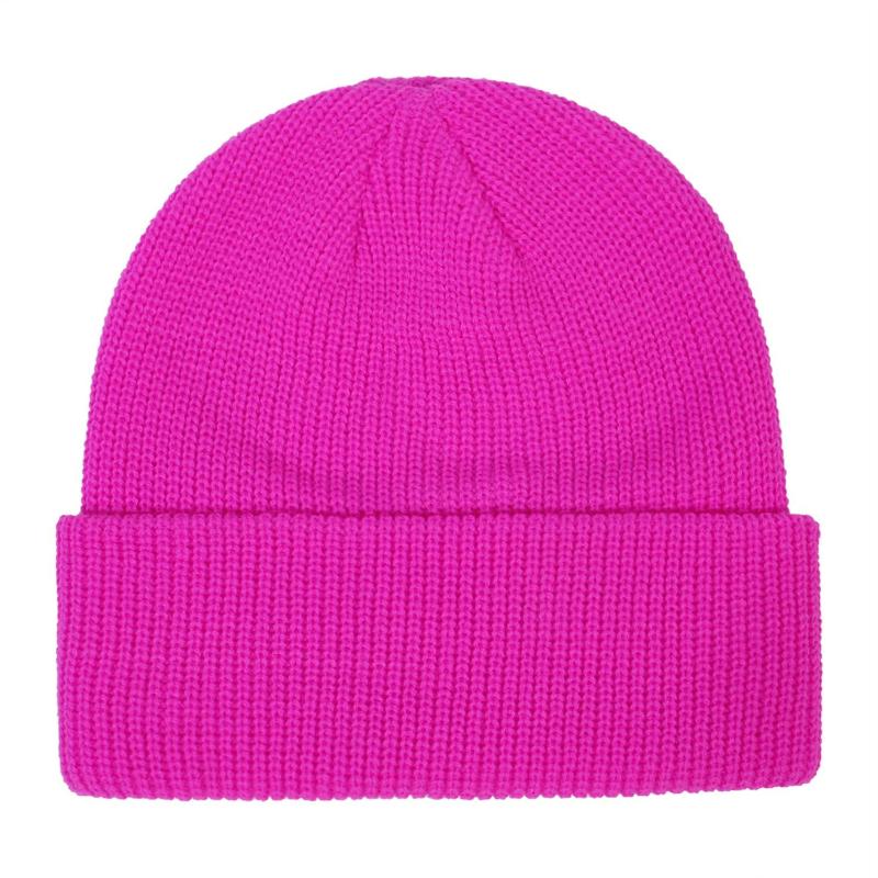 Women Autumn Winter Simple Solid Color Elastic Force Knitted All Match Chic Hat