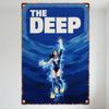 Vintage Style 'THE DEEP' Underwater Woman Metal Tin Sign - Rusty Border Blue Background, Retro Graphic Art for Home/Bar/Cafe Dec