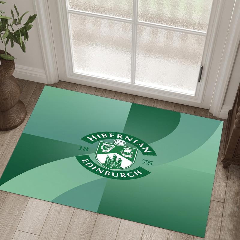 Hibernian FC Design Crystal Velvet Carpet Cozy Non?Slip Printed Rug For Bedroom Living Room Entrance