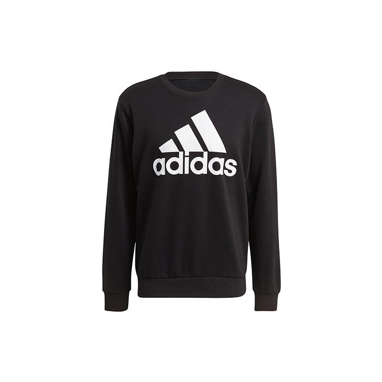 adidas M Bl Ft Swt Logo Printing Sports Round Neck Pullover Black Men s GK9076 L