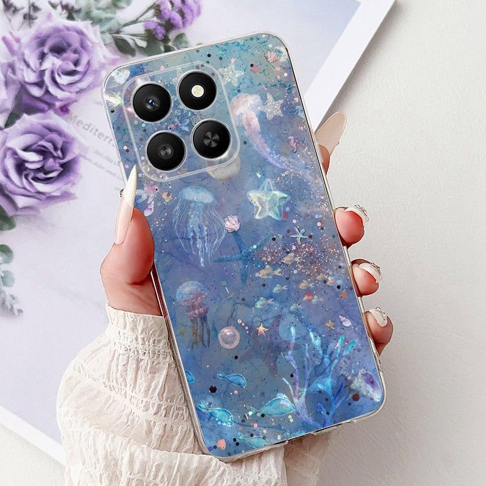 For Honor 400 Smart 2025 Case Fashion Bamboo Flower Soft Silicone Clear Bumper Protective Cover For Honor 400 Lite ABR-NX1 Funda