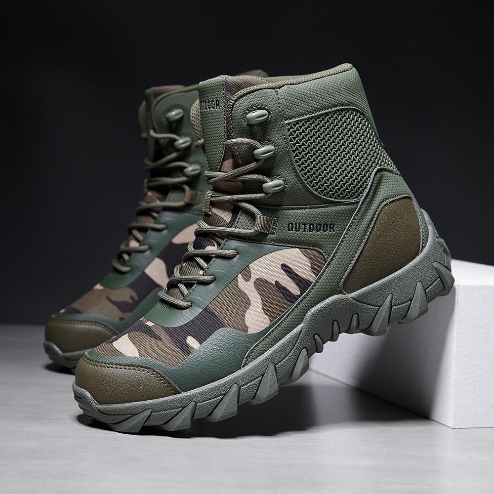 2023 Autumn Men's High-Top Camouflage Jungle Combat Boots Plus Size