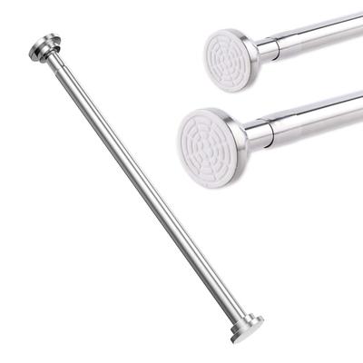 QF Telescopic Curtain Rail Stainless Steel Space Saving Adjustable Length Maximum Load Capacity 15kg Kitchen Sink Bathroom Bath Closet 105-170cm