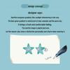 Yin Ziyun Blue-Green Starfish S925 Sterling Silver Summer Earrings