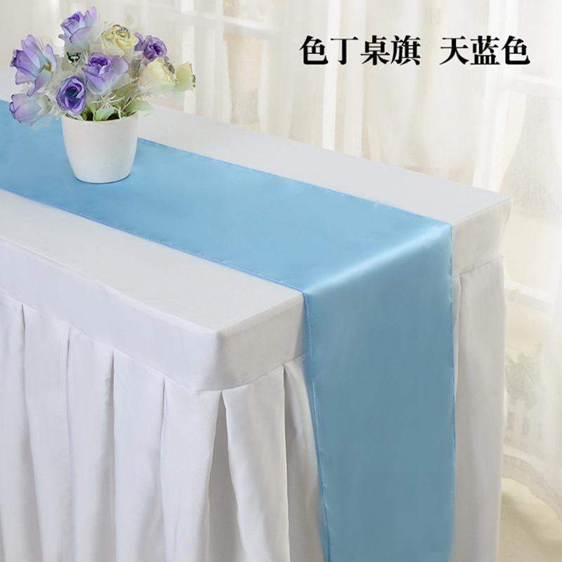 

1 шт. Свадебная вечеринка Бордовый атласный раннер на стол Современный королевский синий Для круглых обеденных столов Украшение 30*275см 30x275cm небесно-голубой