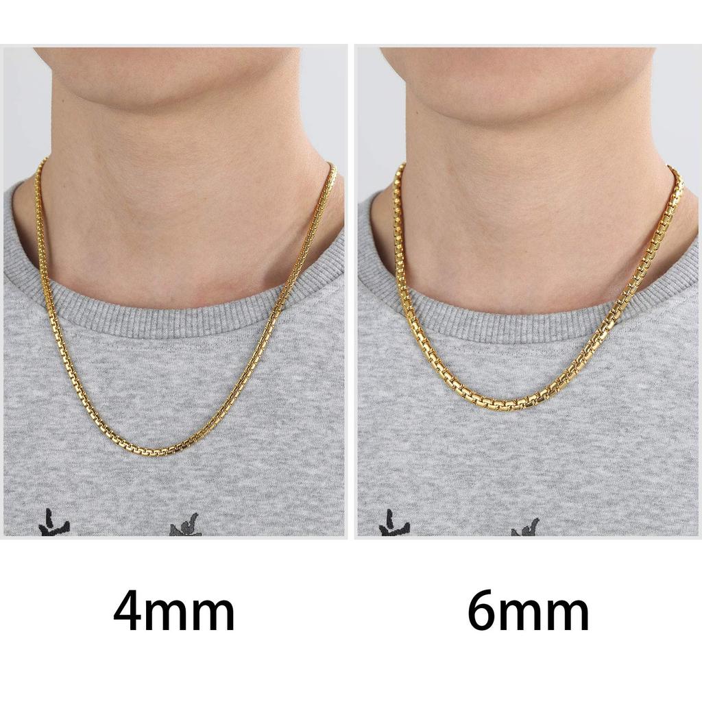 ChainsHouse Men's Necklace, Chain Only, Surgical Stainless Steel, Silver, Hypoallergenic, Rust-Resistant, 50cm Long, 4mm Wide