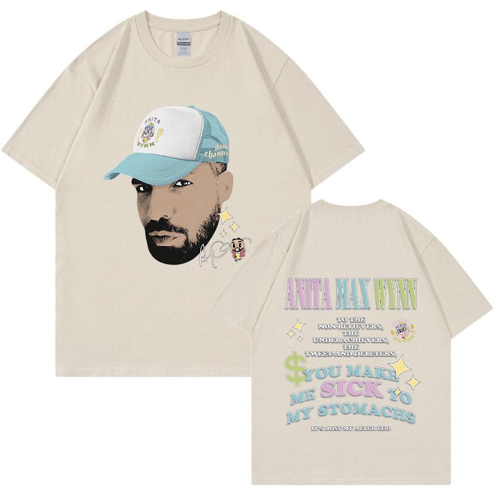 Drake Anita Max Wynn Divertente Meme Grafica Maglietta Unisex Donna Moda Hip Hop Maglietta Oversize Casual Girocollo Cotone Magliette Top