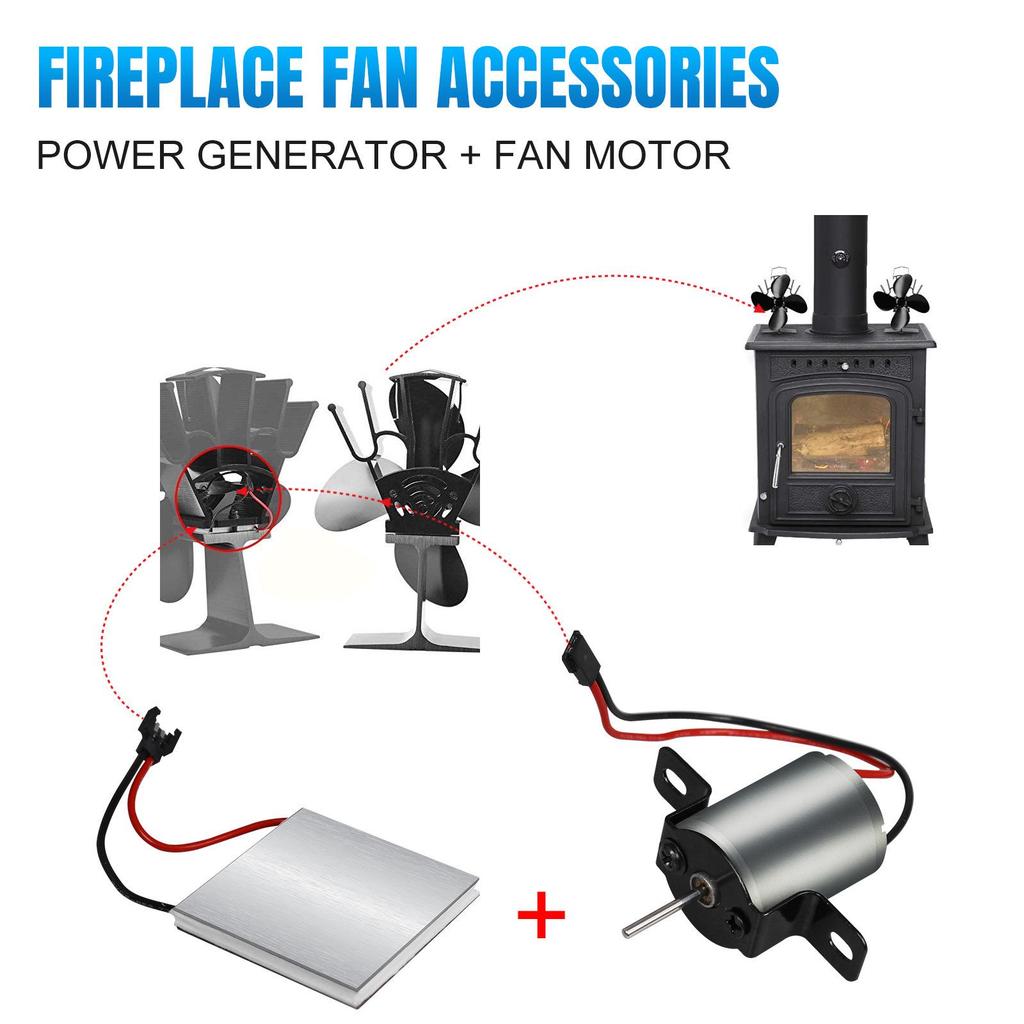 Universal Thermoelectric Fireplace Fan Repair Kit - Motor & Power Sheet