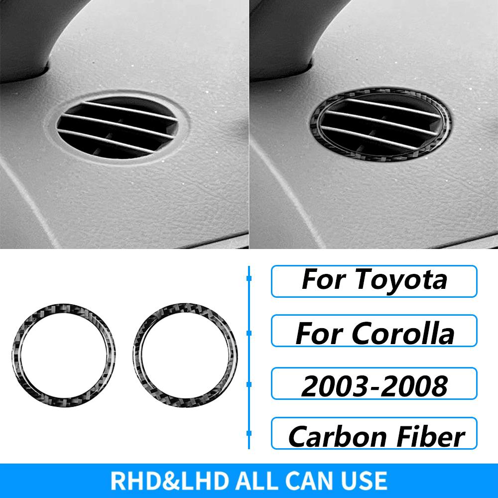 For Toyota Corolla 2003-2008 Carbon Fiber Central Control Gear Shift Air Vent AC CD Window Lift Trim Set Car Accessories Sticker