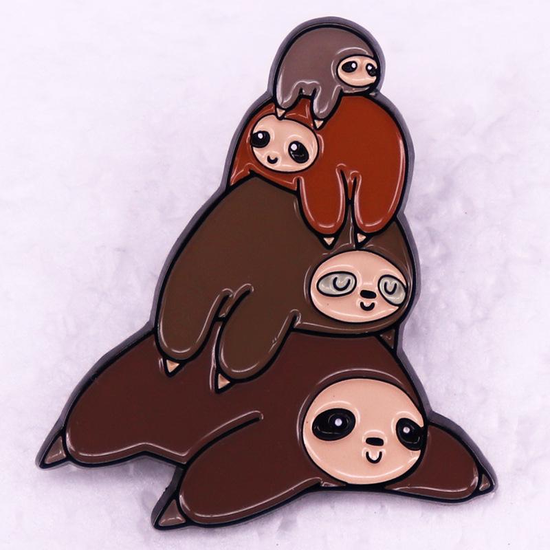 Cute Sea Otter Stacking Animal Brooch Badge