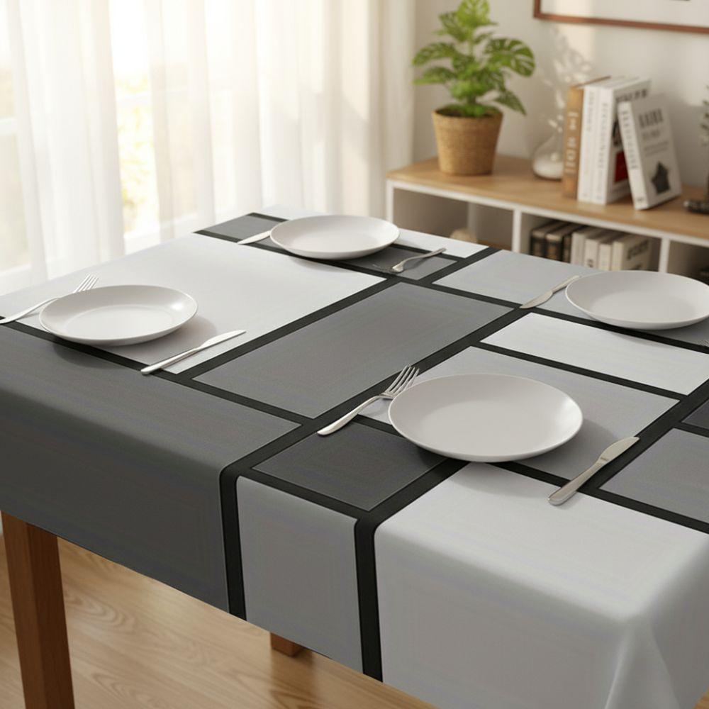 Non-slip Geometric Splicing Tablecloth Modern Simple Style Dining Table Protector Party