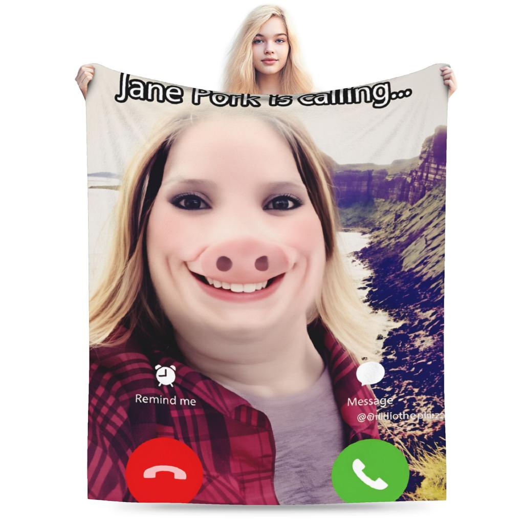 John Pork Is Calling Flannel Blanket Winter  Warm Soft Bedding Throws for Kids Couch Chair Comfortable Bedspread Sofa Bed Cover