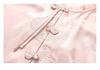 Mom's Elegant Chinese-Style Satin Embroidered Lace Shirt with Three-Quarter Sleeves