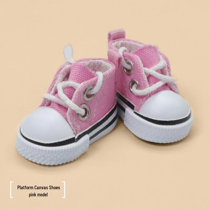 Replaceable Labubu Doll Shoes: 17cm Canvas High-Top Sneakers for Blind Box Dolls
