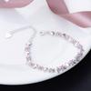 Lindon Women Zircon 925 Sterling Silver Jewelry Geometric Bead Chain Link Bracelet Fashion Fine Wedding Gift for Girlfriend