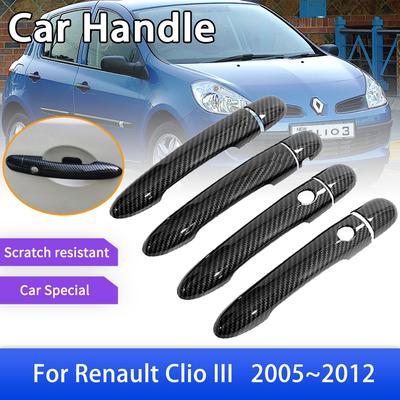 Kohlefaser-Außentürgriffabdeckung für Renault Clio 3 III 2005 ~ 2012 Lutecia Euro Clio Autozubehör Styling-Aufkleber