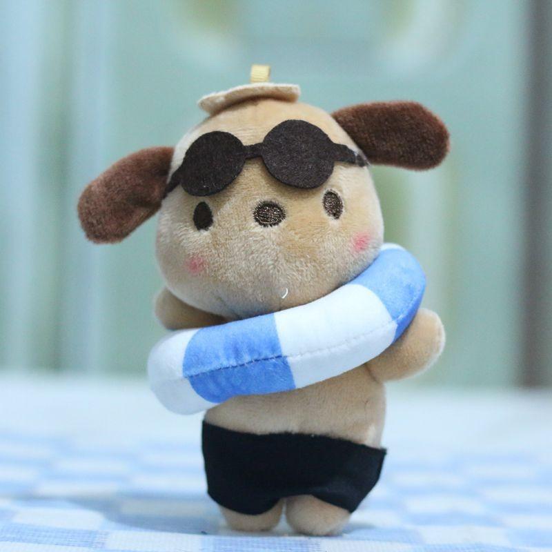 Adorable Plush Pacha Dog Keychain Cartoon Stuffed Toy Soft Cute Doll Accessory небесно-голубой