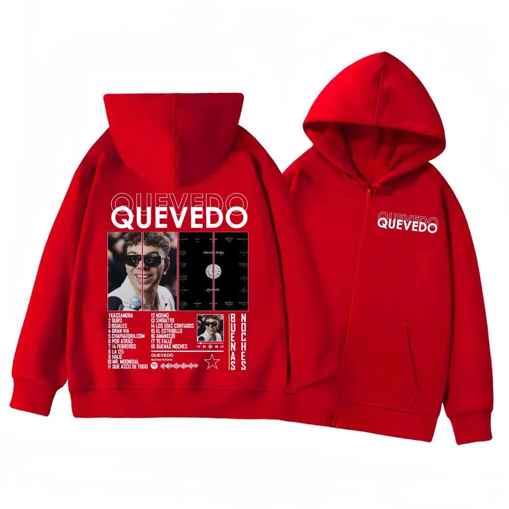 Rapper QUEVEDO Buenas Noches Merch Hoodies Men Women Clothing Fashion Hip Hop Pullovers High Quality Fleece Hooded Sweatshirts