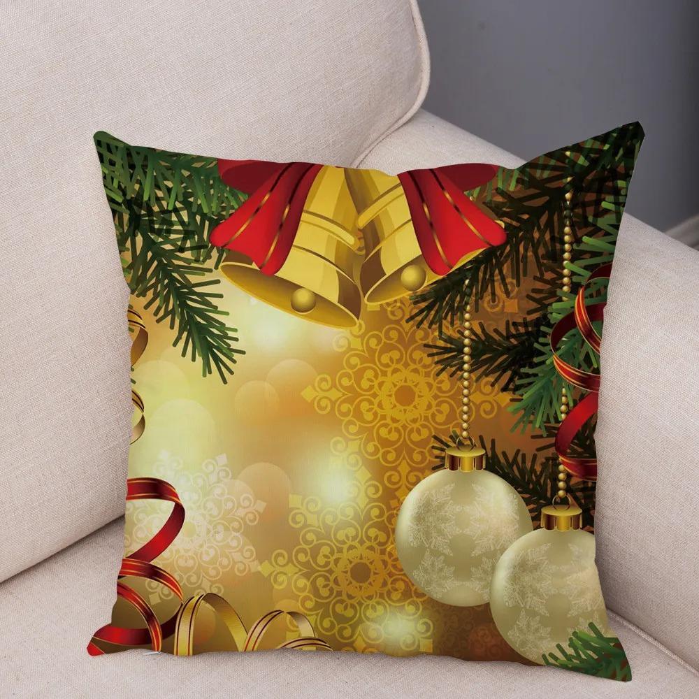 Weihnachts-Themen-Kissenbezüge Auto Zubehör Büro Santa Claus Wohnzimmer Sofa Hause Kissenbezüge