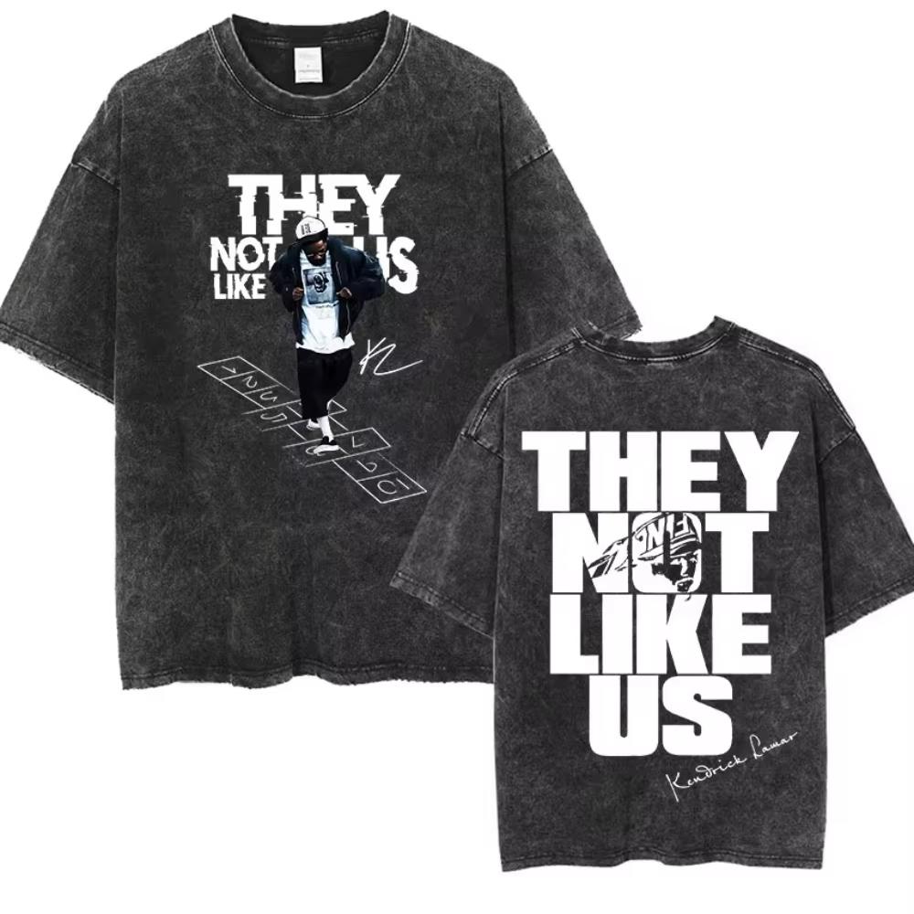 Kendrick Lamar They Not Like Us Tour 2026 Maglietta Merch da Uomo Vintage Lavata a Maniche Corte Materiale Traspirante Nessuna Sensazione di Soffocamento nella Calda Estate