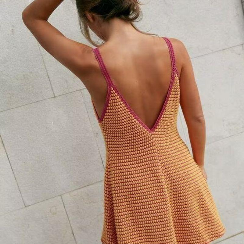 Zbzr Spring New Women Clothes Western Style Sling Jacquard V-neck Spaghetti Strap Short Dress 4770802 620