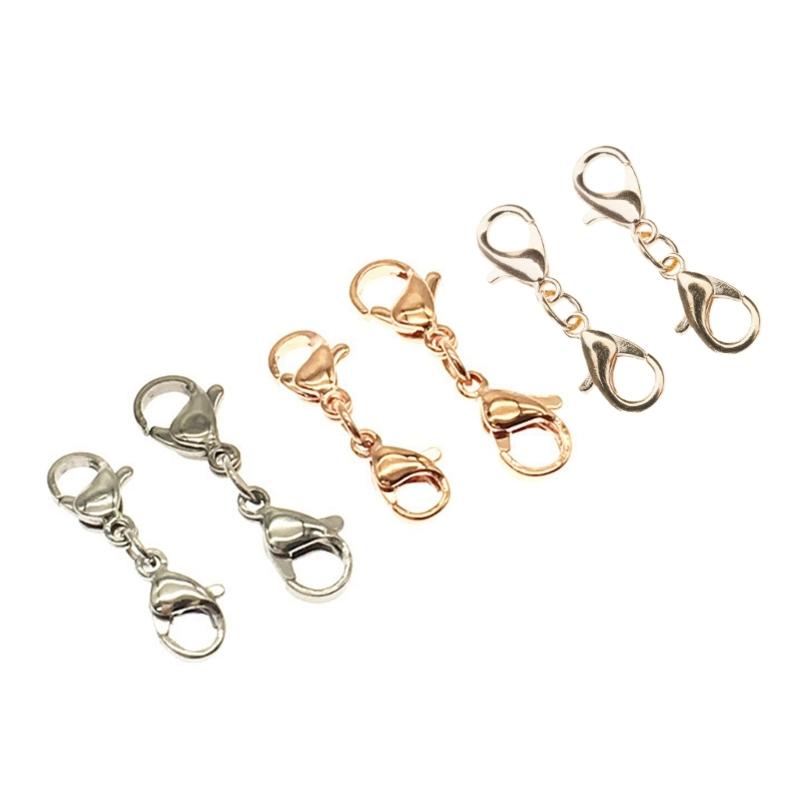 10 τεμάχια Μικρό κούμπωμα βραχιολιών επέκτασης κολιέ βραχιολιών κούμπωμα βραχιόλι κολιέ προέκταση διπλό κούμπωμα αστακού