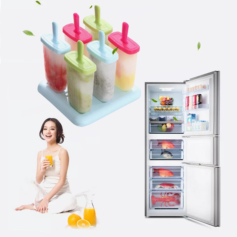 Buy 6pcs/set Reusable DIY Frozen Ice Cream Molds Ice Cube Lolly Mould