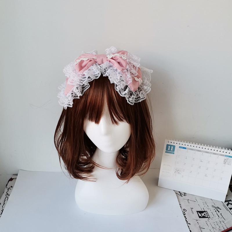 Lolita Retor Doplňky Velká krajková čelenka Sladký obruč do vlasů Cosplay pokrývka hlavy Pro dívky Dárek