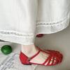 Fashion Women's Flats Summer Breathable Hollow Out Sandal Retro French Roman Shoes for Women Comfort Casual Flat Sandals Sandalias Mujer